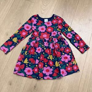 Hanna Andersson Rosey Posy on Navy Floral Dress 4T or 100cm